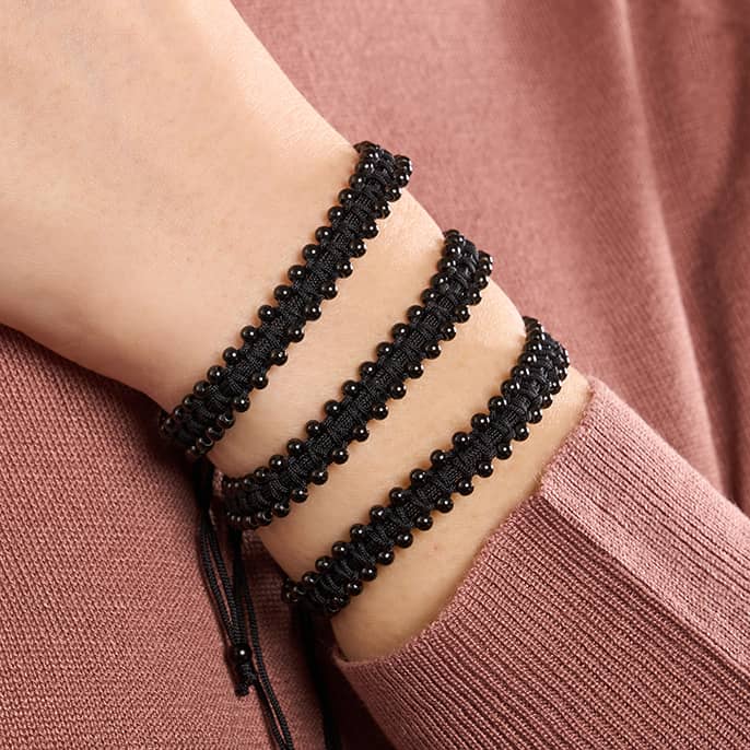 Gunmetal x Black | Friendship DOT Bracelet